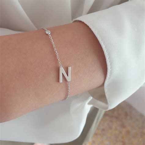 white gold monogram bracelet